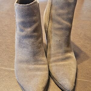 Marc Fisher Taupe Suede Ankle Booties